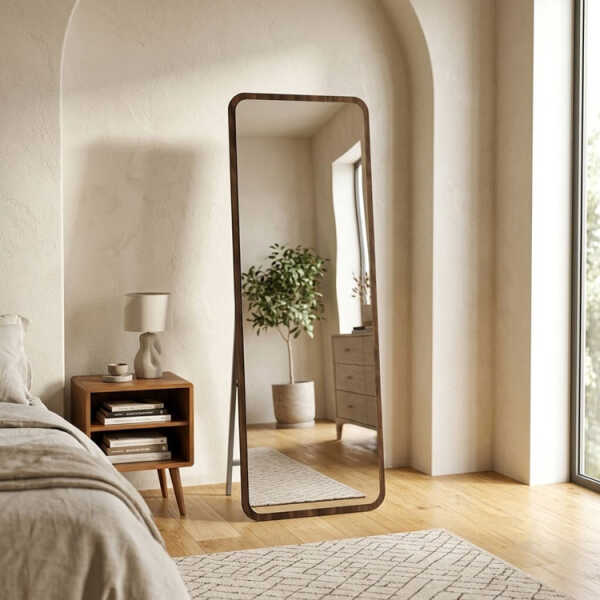 FULL LENGTH FLOOR STANDING MIRROR L155XW40CM BROWN | PRIMO-P141057 - Image 