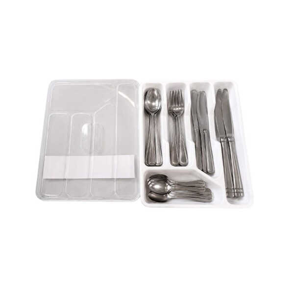 COMET PLASTIC CUTLERY TRAY WITH PROTECTIVE LID | PRIMO-P144194 - Image 