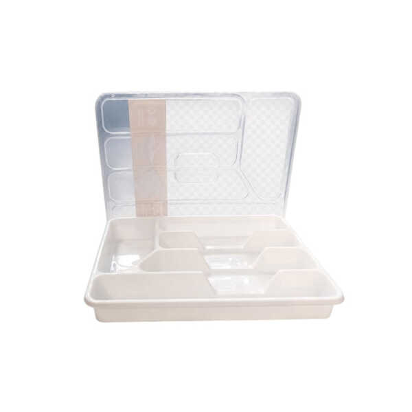 COMET PLASTIC CUTLERY TRAY WITH PROTECTIVE LID | PRIMO-P144194 - Image 