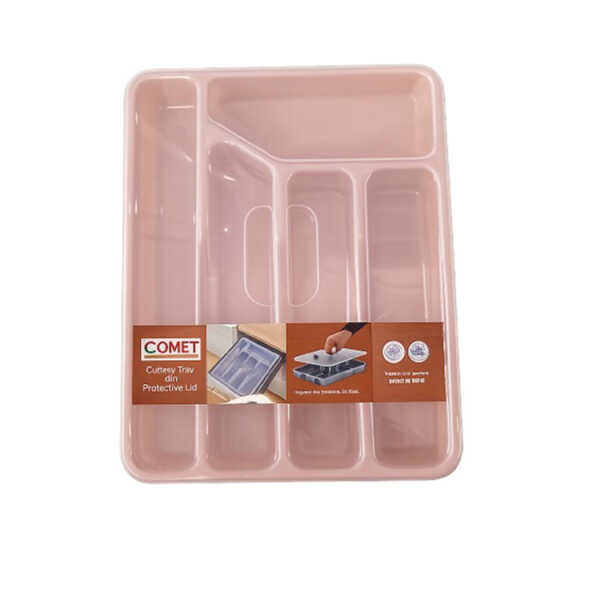 COMET PLASTIC CUTLERY TRAY WITH PROTECTIVE LID | PRIMO-P144194 - Image 