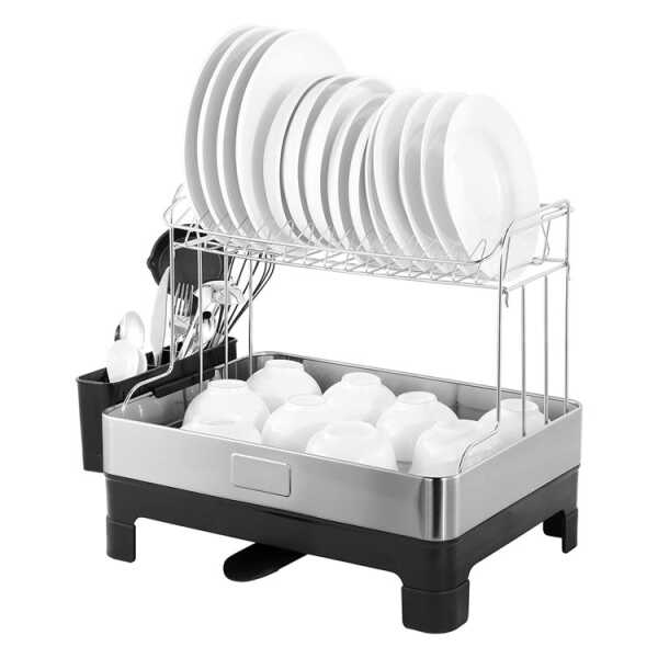 HOME DETAILS 2 TIER DISH DRYING RACK ASSORTED COLORS | PRIMO-P14DRD - Image 