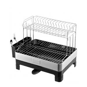 HOME DETAILS 2 TIER DISH DRYING RACK ASSORTED COLORS | PRIMO-P14DRD - Image 