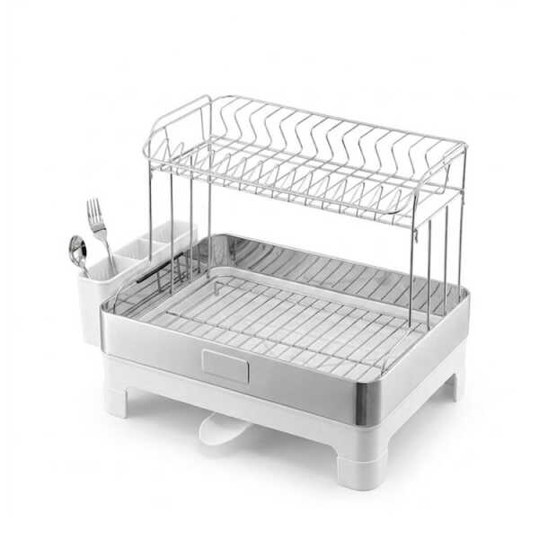 HOME DETAILS 2 TIER DISH DRYING RACK ASSORTED COLORS | PRIMO-P14DRD - Image 