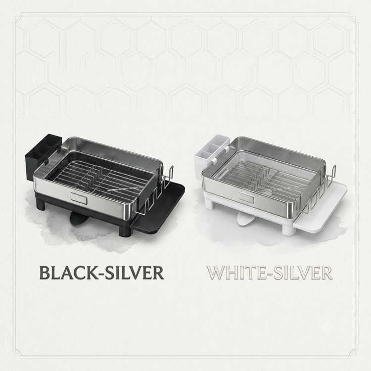 Comparison of black and white dish racks