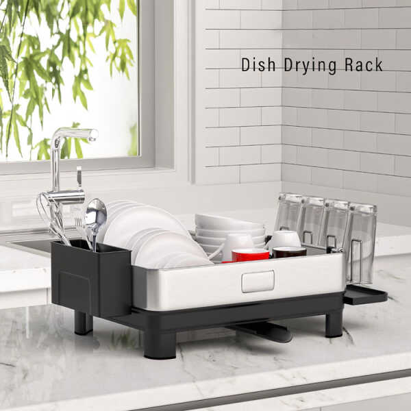 DISH DRYING RACK W/ DRAIN BOARD ASSORTED COLORS | PRIMO-P14DRS - Image 