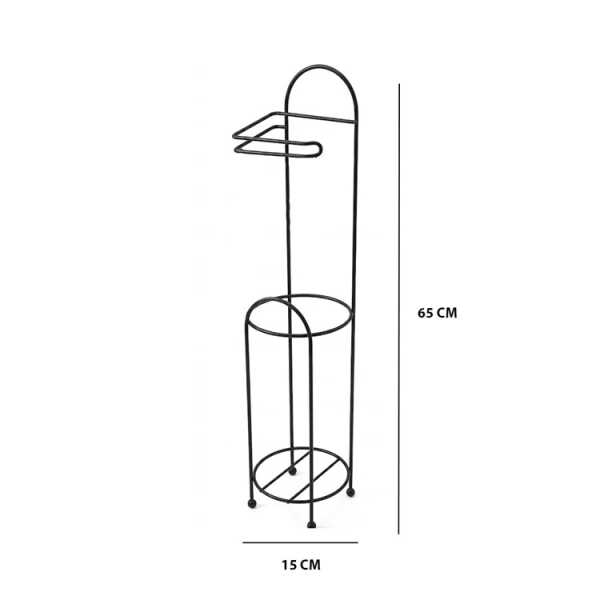 LOTUS FREESTANDING TOILET PAPER HOLDER STAND BLACK | PRIMO-P14TR18 - Image 