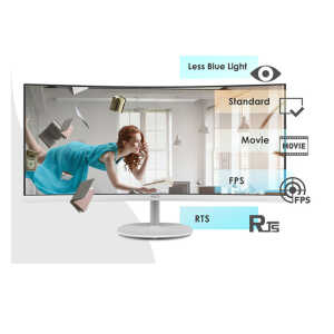 MSI 34" UWQHD CURVED MONITOR WHITE | PRO-MP341CQW - Image 