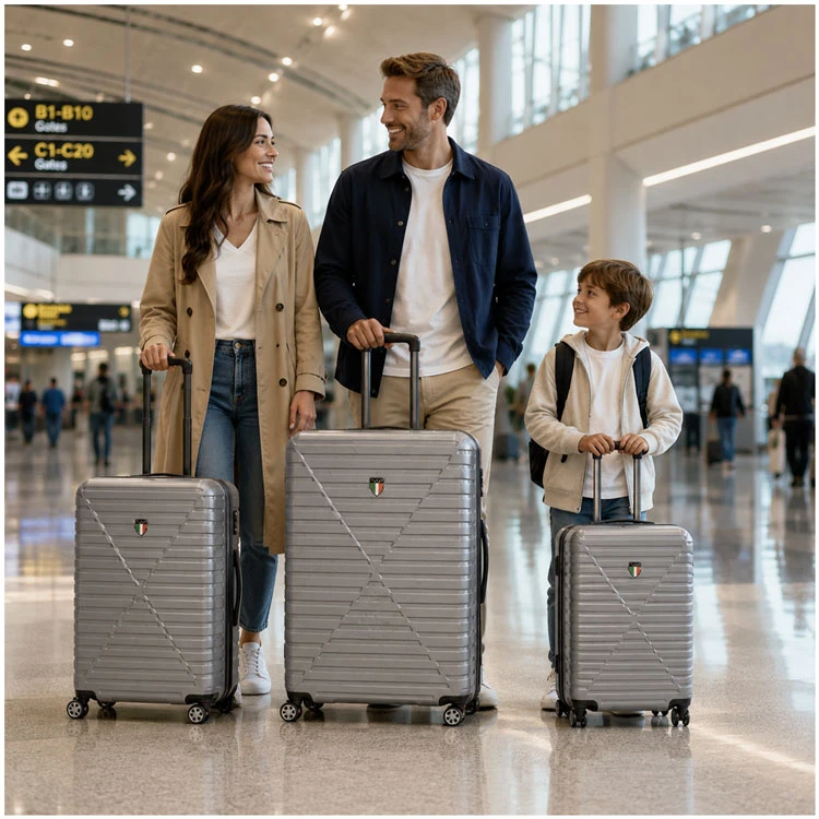 Tucci Italy expandable luggage with detachable spinner wheels