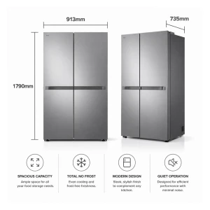 LG 23 CU.FT SBS W/ SMART INVERTER SS REFRIGERATOR | VS25BJNK - Image 