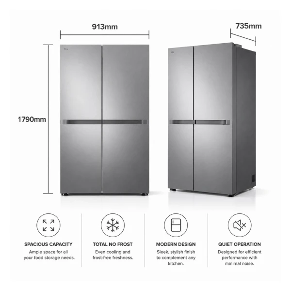 LG 23 CU.FT SBS W/ SMART INVERTER SS REFRIGERATOR | VS25BJNK - Image 
