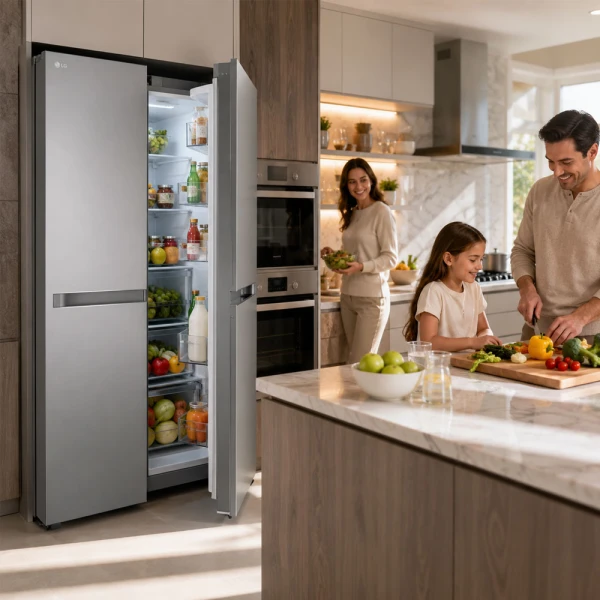 LG 23 CU.FT SBS W/ SMART INVERTER SS REFRIGERATOR | VS25BJNK - Image 
