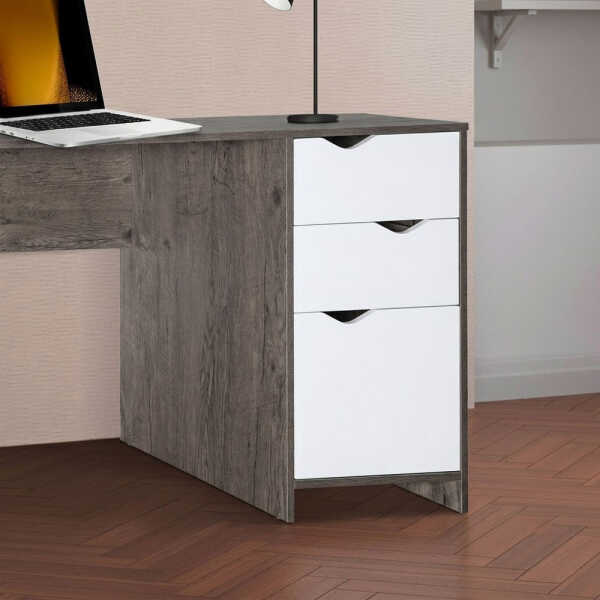 XTECH SINGLE-LEVEL COMPUTER DESK W/DRAWERS AND CABINET W/DOOR | XTF-CD208 - Image 